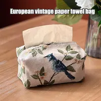 Tissue Box European Vintage Style Living Room Table Storage Bag Jacquard Drawn Paper Bag Household Desktop Paper Drawn Bag 2