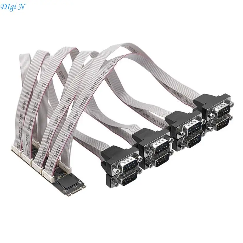 새로운 M2-8 포트 RS232 직렬 확장 카드 라이저-어댑터 지원 NVME B+M 키 고성능 칩 EXAR 17V358 R2LB