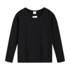 2024 Fashion Spring Autumn 2-12T Years Children's Black White Sweet Long Sleeve O Neck Unisex Kids Girl Boy Basic T-Shirt 4