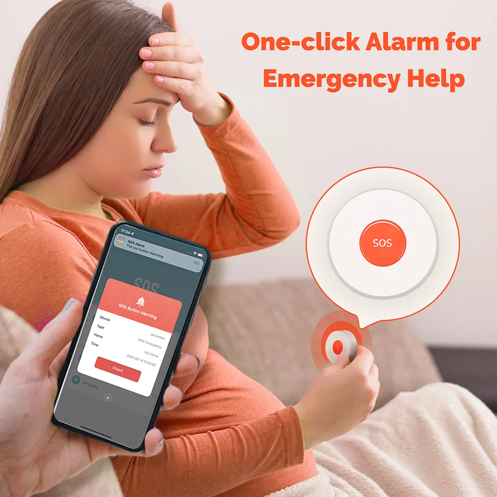Zigbee SOS Emergency Call Button One Click Emergency Help Wireless Panic Button Alarm Alarm for Senior Elderly
