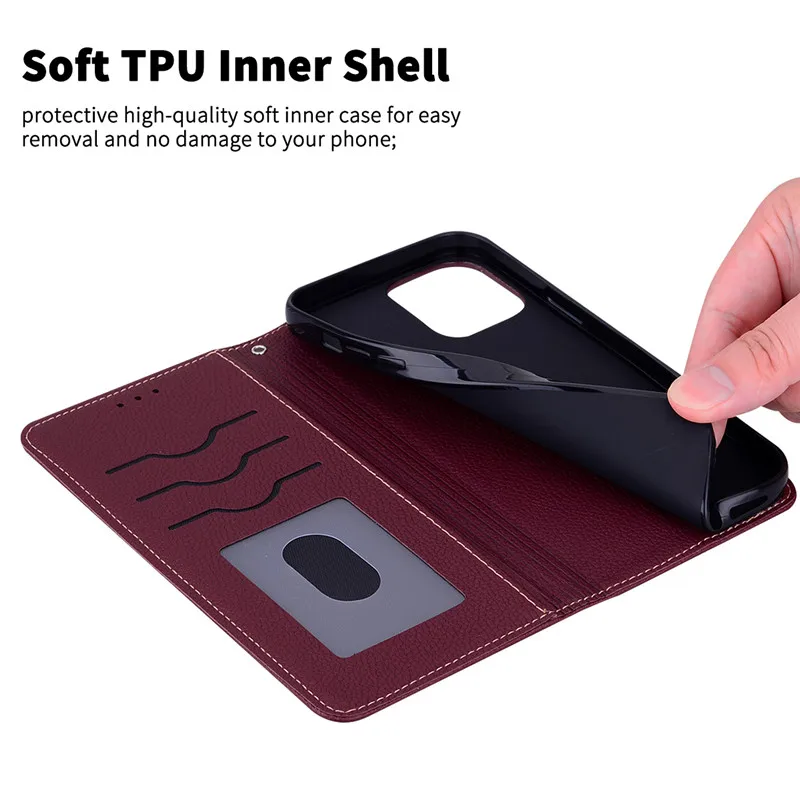 Leather Wallet Flip Case - Elegant Protective Phone Cover
