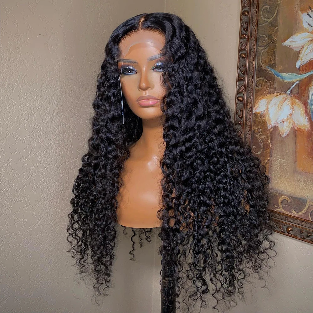 Brazilian Deep Wave 360 Lace Front Human Hair Wig For Women 13x6 13x4 Lace Frontal Wigs Glueless Deep Curly 4x4 Closure Wig 180%