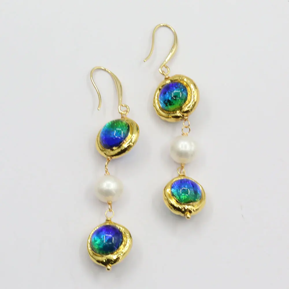Pendientes De Cristal De Murano Hechos A Mano - Azul Real, Incluye Certificado De Autenticidad