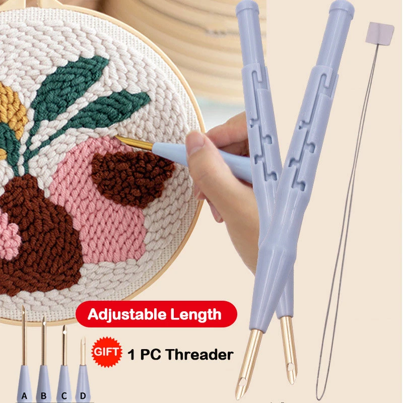 Embroidery Kit Punch Needle Stitching Tool Magic Embroidery Needle Pen Weaving Tool Knitting