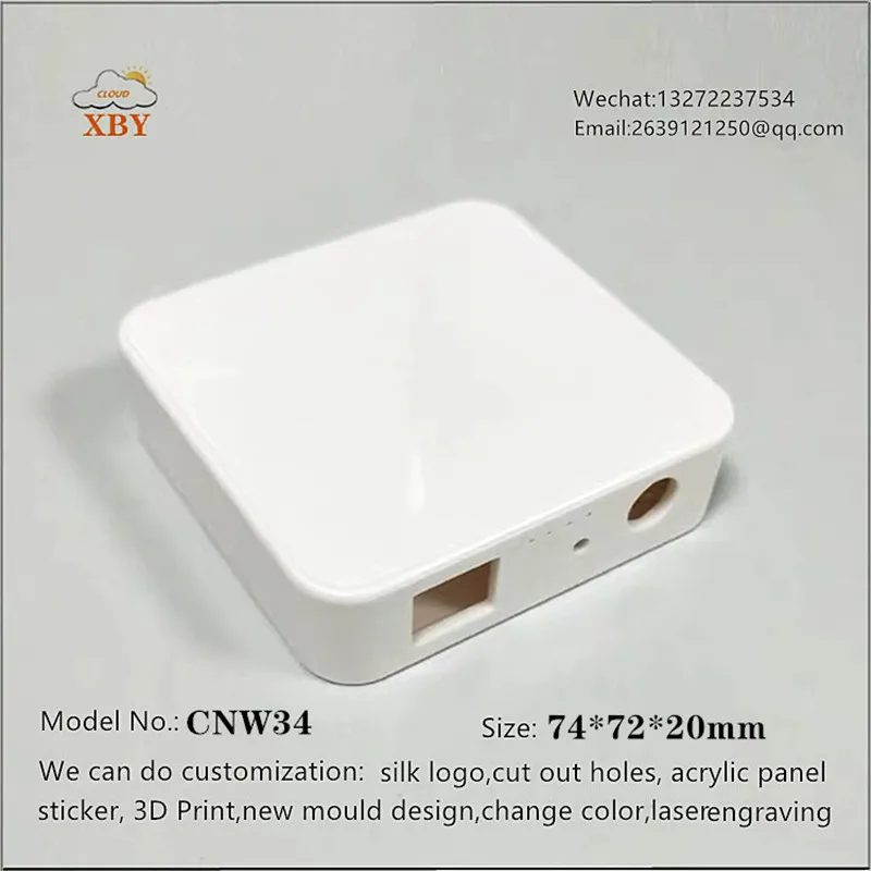 중국 네트워크 전자 장비 플라스틱 인클로저, CNW34 크기 74*72*20mm