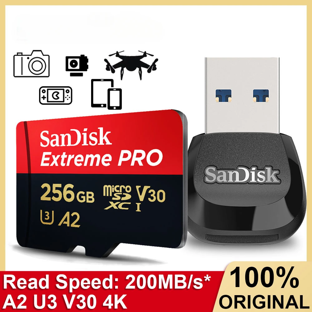 SanDisk micro SD Extreme PRO UHS-1 avec adaptateur (256GB