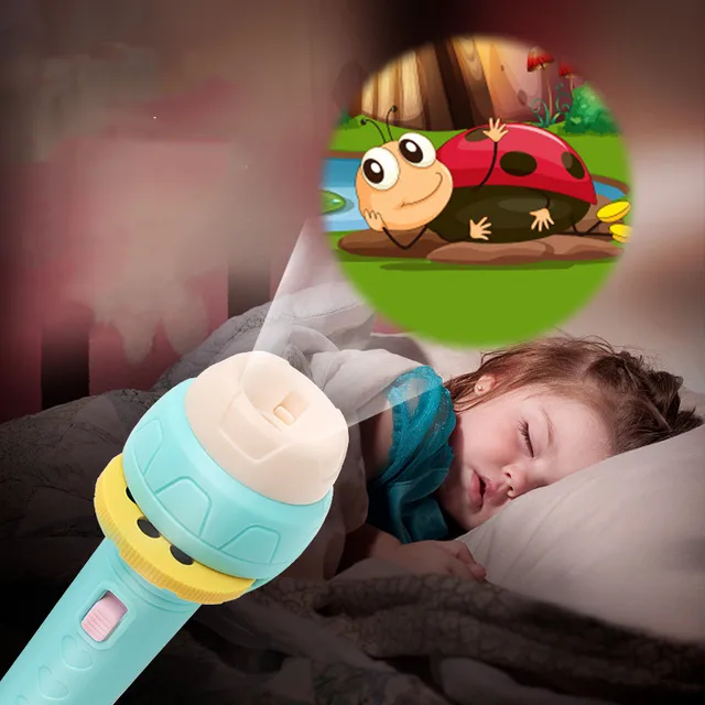 Flashlight Projector Torch Lamp Toy Baby Sleeping Story Book Early Education Toy for Kid Holiday Birthday Xmas Gift Light Up Toy 2
