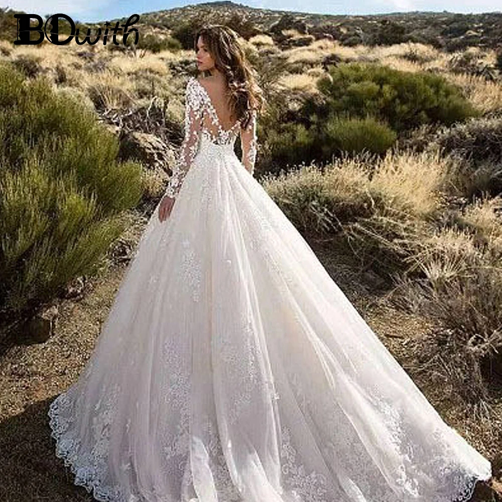 

Bowith New European and American Women's Clothing Amazon Long Sleeve Off Shoulder Bridal Wedding Dress Dress Long Dress