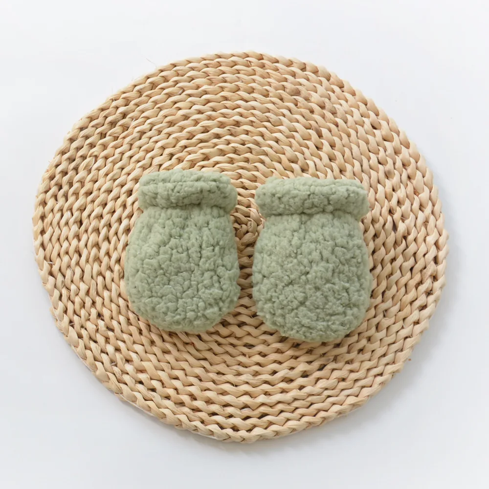 Autumn Winter Thicken Warm Gloves for Newborn Baby Mittens Kids Boy Girl Plush Anti-scratch Face Gloves Accessories 5