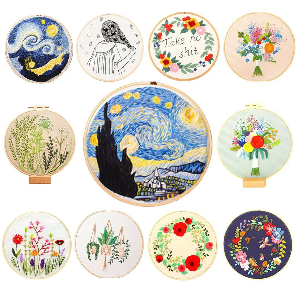DIY Creative Plant Pattern Embroidery Sewing Kit Craft Cross Stitch Material Semi-finished Handmade Needlework For Home Decor embroidery set embroidery kits