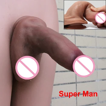 XXL Huge Dildo Super Realistic Big Penis Muscle Man Simulation Strapon Chastity Adult Sex Toys For Women Dick Female Masturbator 2