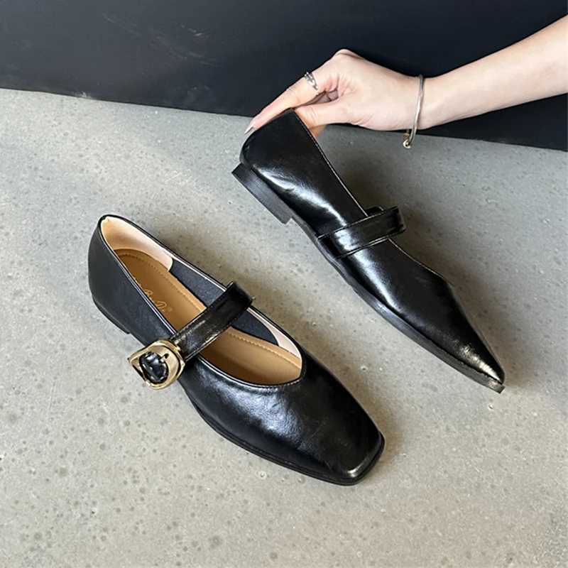 ZOOKERLIN Spring Autumn New Home Women Slippers Genuine Leather Shoes For Women Clogs Outdoor Non-slip Slides Flat Shoes Buckles