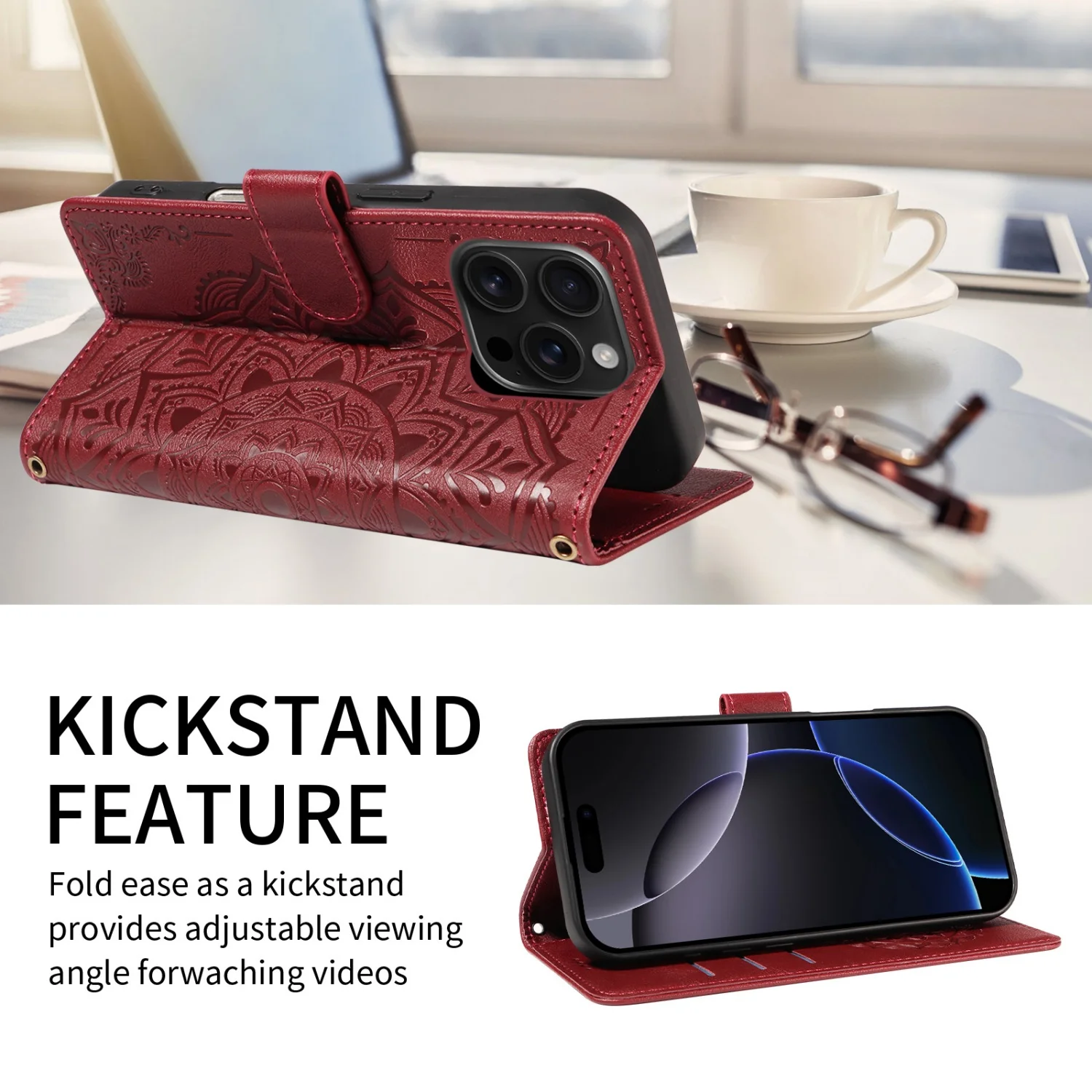 Premium PU Leather Flip Wallet Cover - Luxury Holder Case