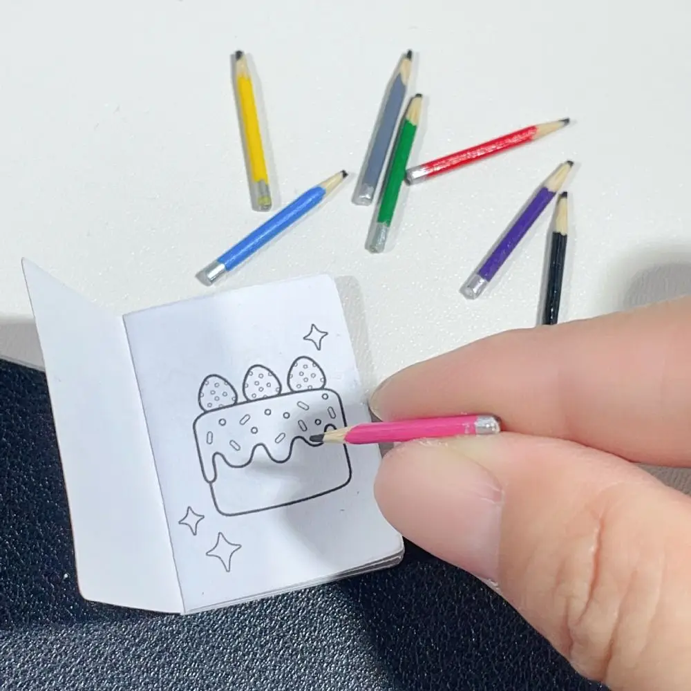 Simulation Dollhouse Pencils Study Scene Pretend Play Mini Colored Pencils Playing House Writing Materials Miniature Pen
