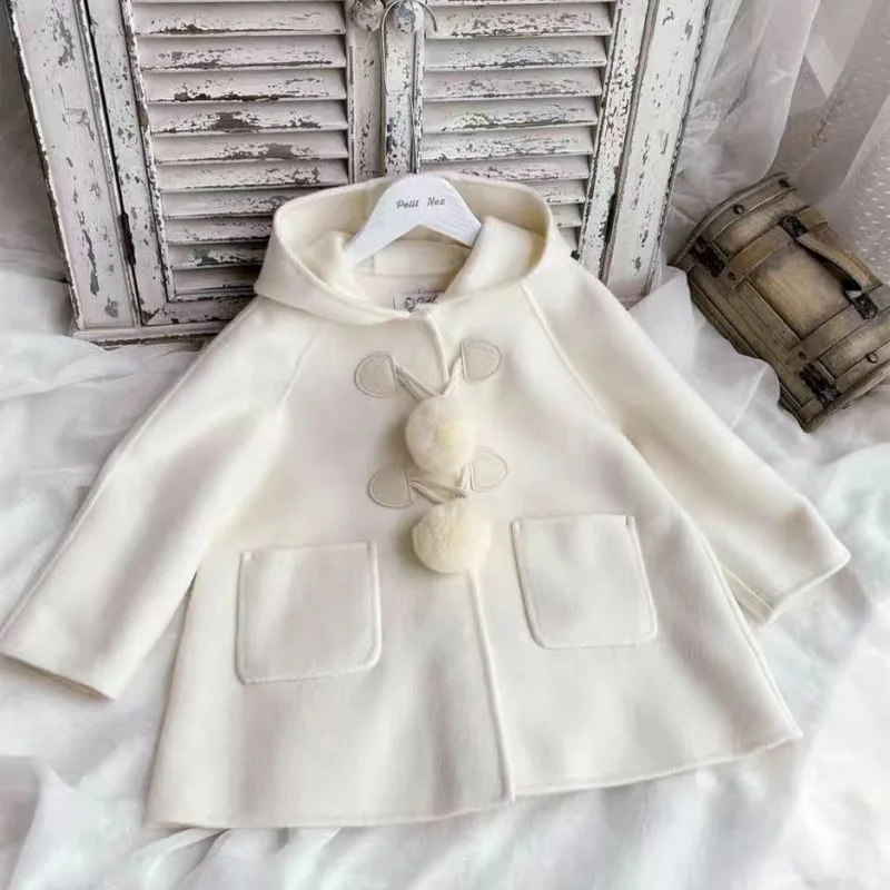 

Fashion Baby Girl Princess Woolen Hooded Overcoat Winter Autumn Toddler Child Coat Cotton Jacket Outerwear Baby Clothes 1-10Y