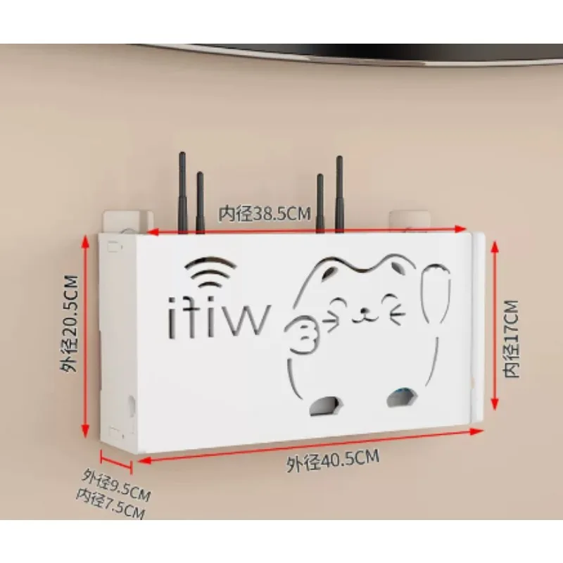 Wooden Router Storage Box Wall Mount – WiFi Router Shelf With Ventilation Holes For Modem, Set-Top Box & Media Players