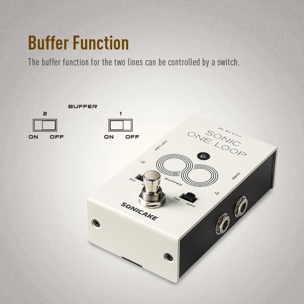 Sonic One Loop AB line selection Buffer Guitar Bass Effects Pedal Control System