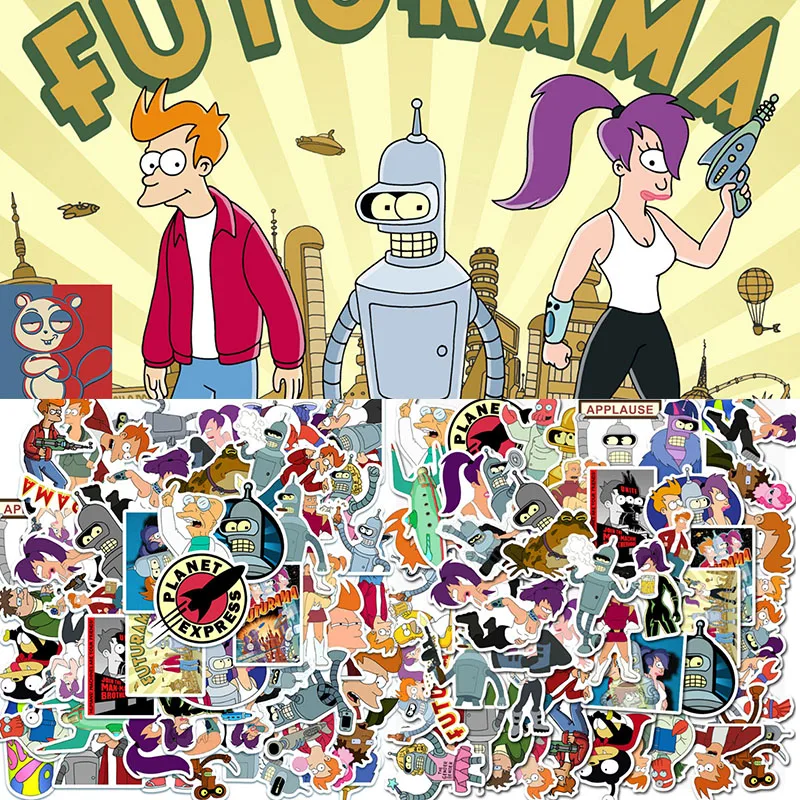 

25PCS/50PCS Futurama Sticker Anime Figure Philip J. Fry Turanga Leela Water Cup/computer/book Waterproof Sunscreen Stickers