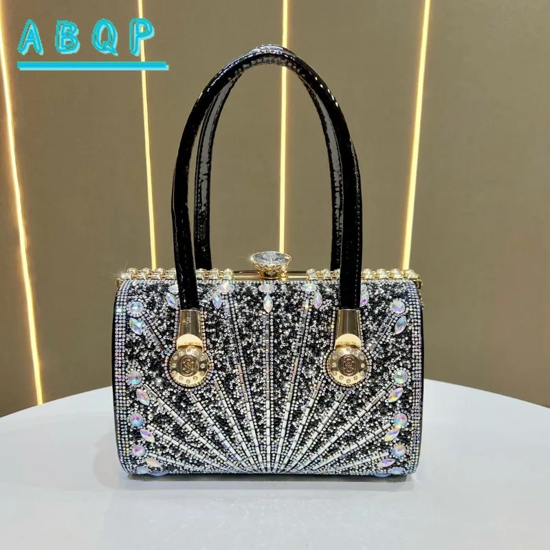 Borsa da Sera di Lusso con Diamanti, Borsa Scintillante per Feste Serale da Donna, Borsa a Spalla da Donna con Diamanti - immagine 3