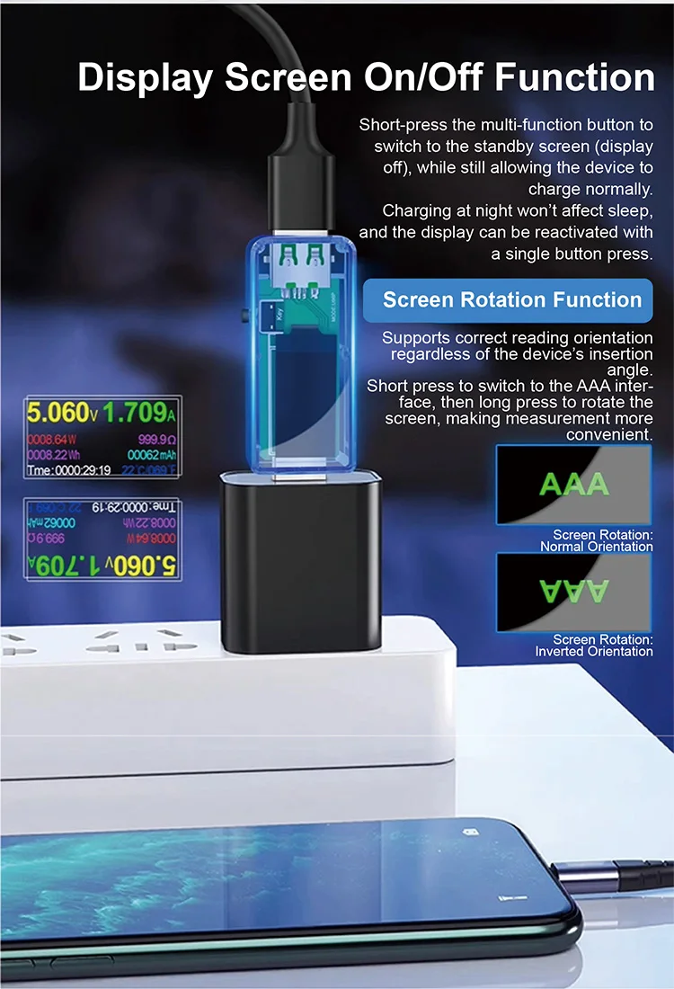 USB Charger Tester 6.5A Low Resistance 1mΩ Sampling QC FCP SCP DCP AFCApple Fast