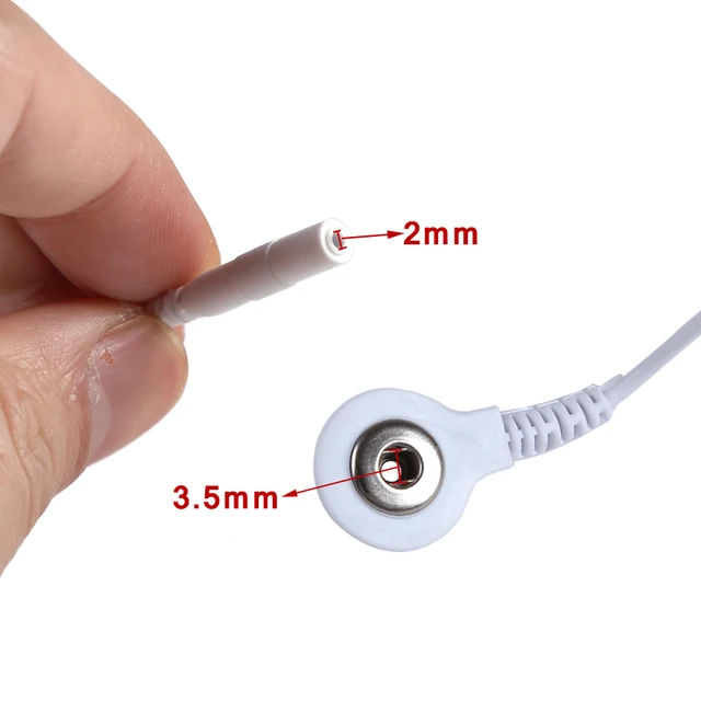 Single Head Short Electrode Lead Cables Electrode Wires 2mm DChead 3.5mm Plug For TENS Massager Electrode Gloves/Pads 2