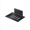 Soap Dish Shower Waterfall Black Stainless Steel Soap Tray Self Adhesive Bar Soap Holder with Drain for Shower Bathroom Kitchen 3
