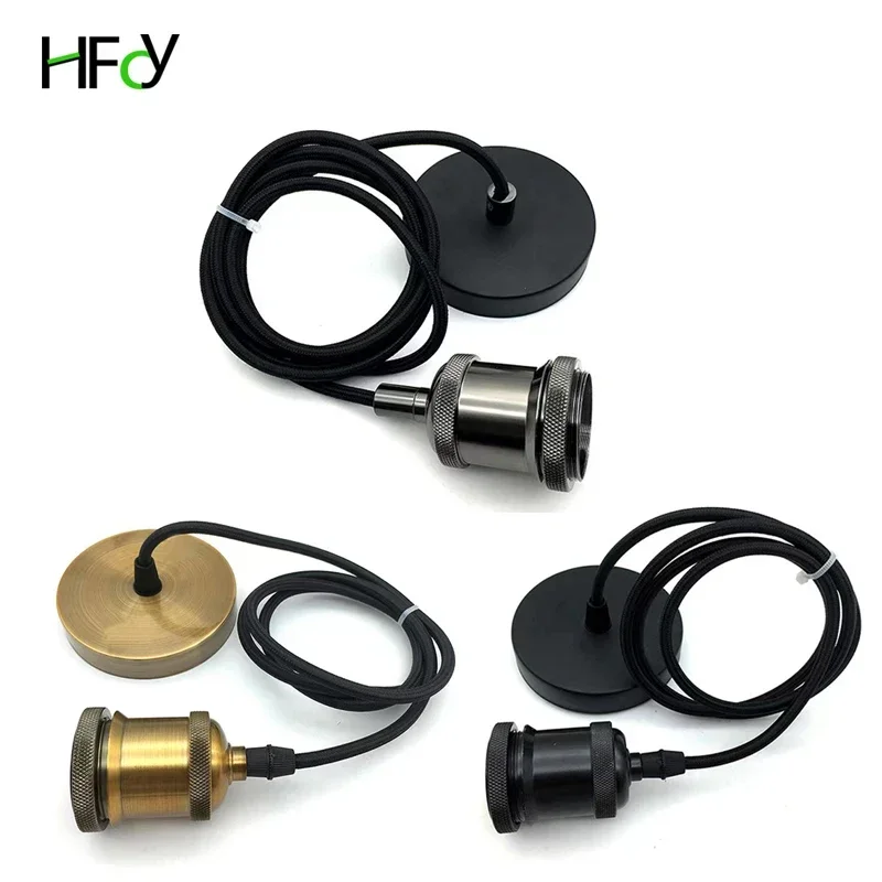 Vintage Pendant Light Base E27 Retro Industrial Pendant Lamp Simple Hanging Lights 110V 220V Fixtures E27 for Restaura 1M lamp holder lamp bulb holder lamp base pendant light hook