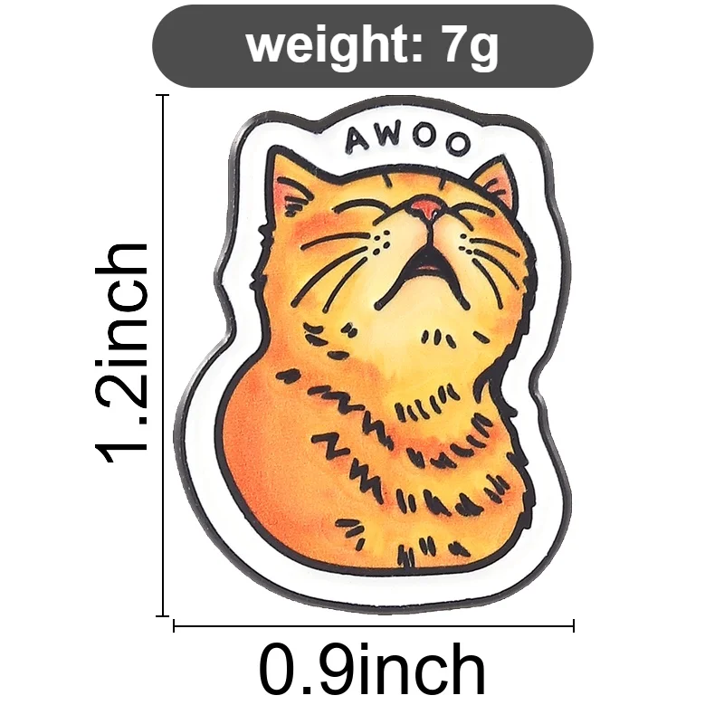 Kollektion „Katzen und Hunde“: Emaille-Anstecknadeln, Cartoon-Fitness-Hühner-Broschen, Entenküken-Abzeichen, lustige Kaffee-Regenbogen-Tier-Welpen-Schmuckstücke, Geschenk – Detail 3