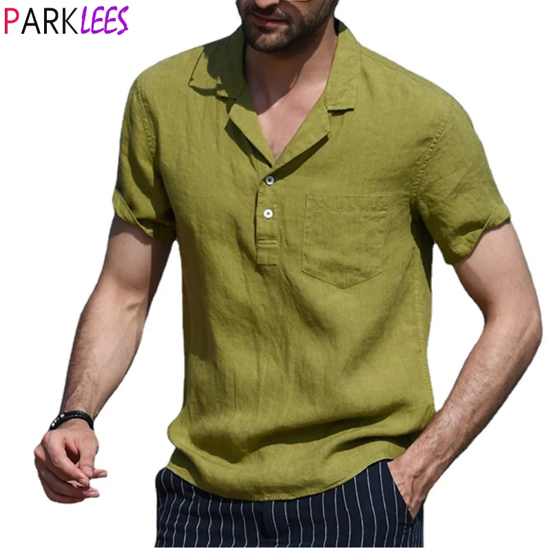 mens short sleeve cuban shirt
