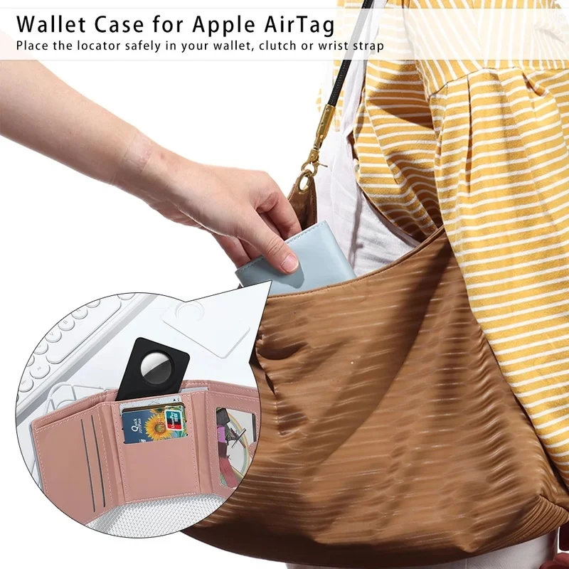 Wallet Case for Apple Airtag Locator Tracker Anti-lost Device Credit Card Holder for Wallet Clip Silicone Protective Accessories