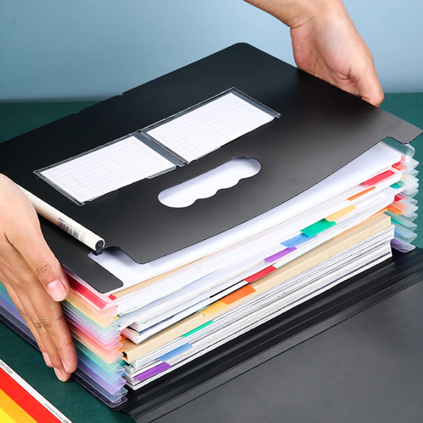13/24 Pockets Accordian File Folder Expanding File Organizer Filing Box Multicolored Paper/Bill/Receipt/Document Holder Bag A4 file folder,file bag,stationary organizer pouch