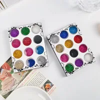 12-Color Nail Glitter Sequins Set Gold & Silver Foil Paper Dried Flowers Crystal Clay for DIY Art Crafts Nail Art Toys 2