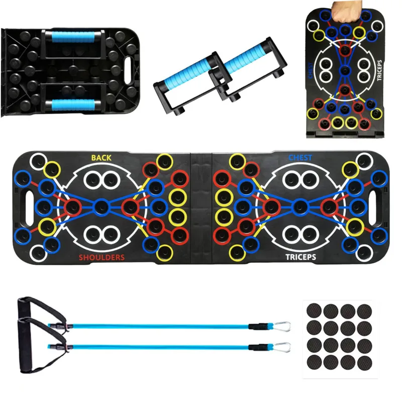 New Portable Multi-Function Foldable 54 In 1 Push Up Training System Push Up Board Strength Training Equipment For Men & Women folding push up board push up board