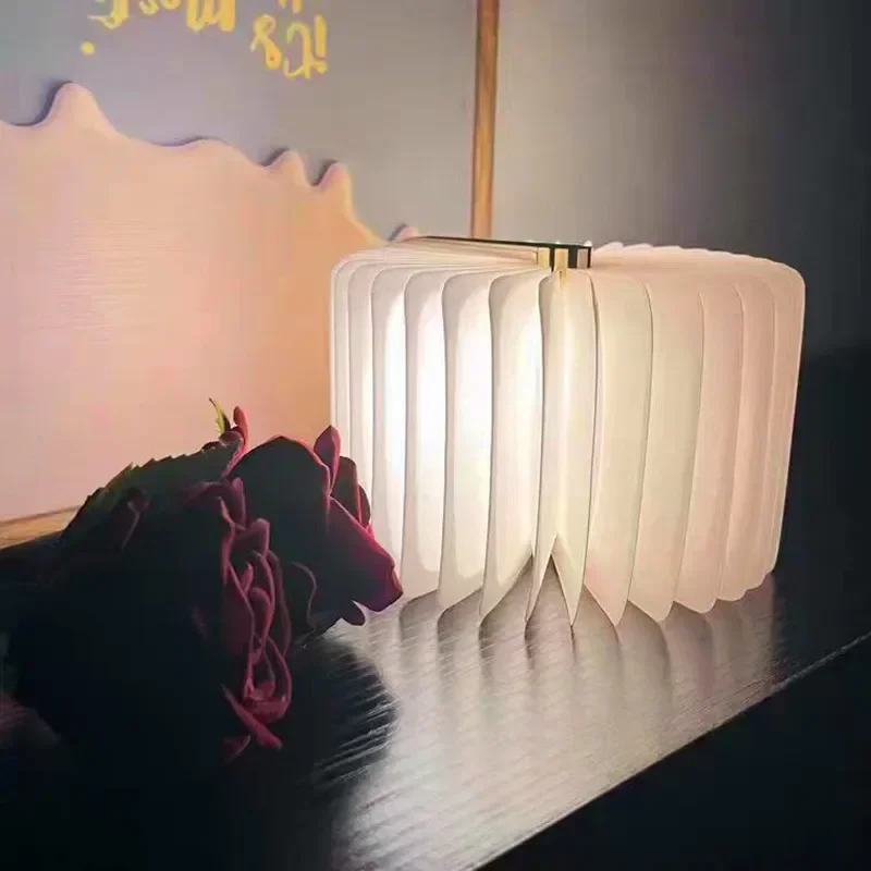 

Creative Folding Table Lamp Will Glow Book Lamp Bedroom Bedside Table Top Nightlight Birthday Lampe De Lecture Luxury Decoration