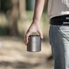 Boundless Voyage Titanium Double Walled Cups with Lid Stackable Metal Tea Coffee Drinking Mug Outdoor Portable Drinkware 4