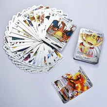 

No Repetition Pokemon Gold Card 54pcs/box GX VMAX Rare Charizard Metal Collection Card Kids Battle Game Card Toys Birthday Gifts
