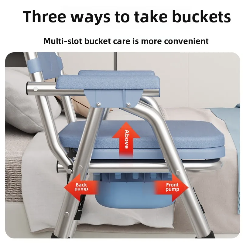 Bathroom Furniture Stainless Steel Gourd Hole Shower Chair Foldable Toilet Seat Shower Seat Adjustable Anti-Slip Bathroom Chairs