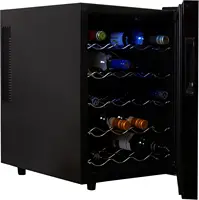 20 Bottle Refrigerator Wine Cooler, Black Thermoelectric Wine Fridge, 1.7 cu. ft. (48L), Under Counter Wine Cellar for Red 1