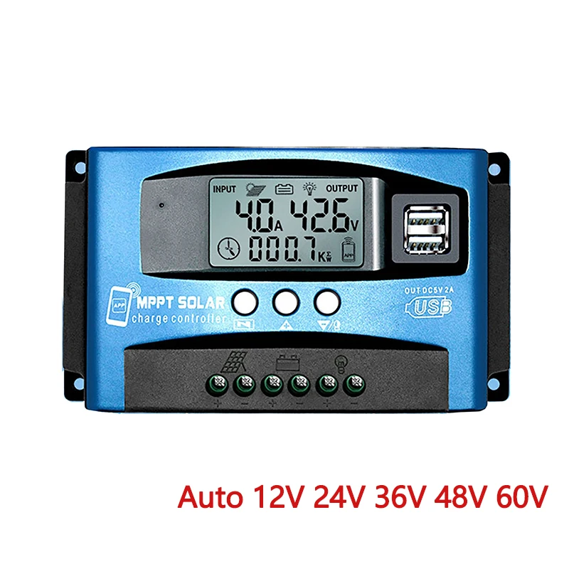 Advanced MPPT Solar Charge Controller with Bluetooth and LCD Display