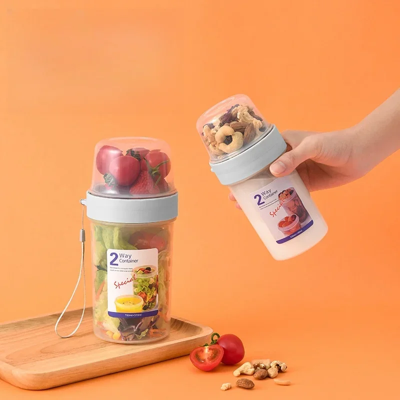 Breakfast Oatmeal Cereal Nut Yogurt Salad Cup Seal Container Set with Fork Sauce Cup Lid Bento Tuppers Food Taper Bowl Lunch Box 4 Breakfast Oatmeal Cereal Nut Yogurt Salad Cup Seal Container Set with Fork Sauce Cup Lid Bento Tuppers Food Taper Bowl Lunch Box 4