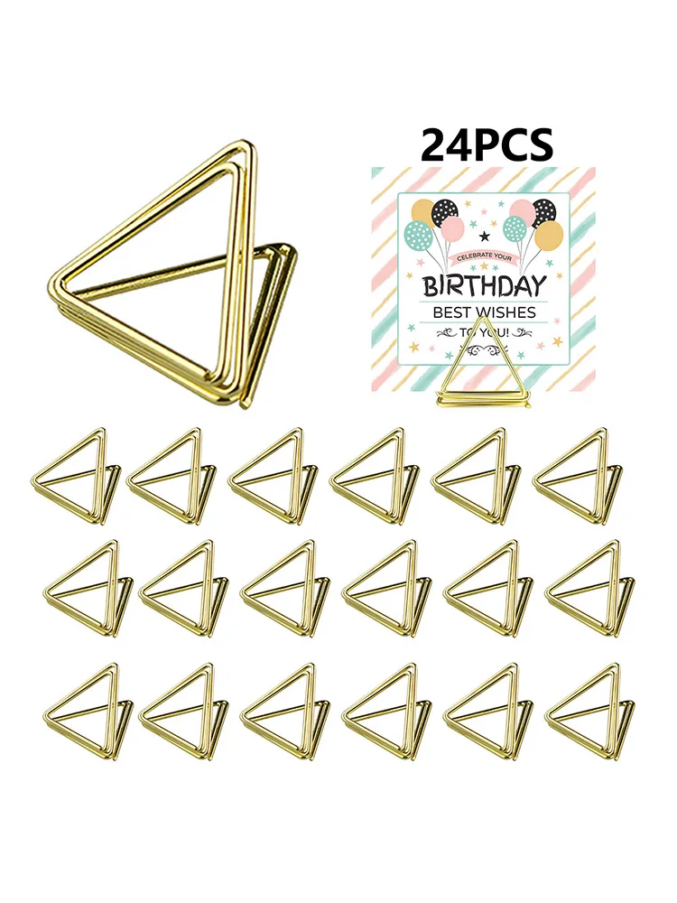 24Pcs Metal Card Holder Memo Clips Photo Holder Clamps Stand Card Desktop Message Crafts Supplies for School Student 6