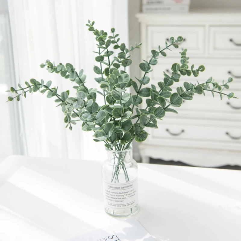 

20PCS Ins Artificial Retro Eucalyptus Fake Green Plant Home Decoration Flower Arrangement Accessories Small Fresh Ornaments