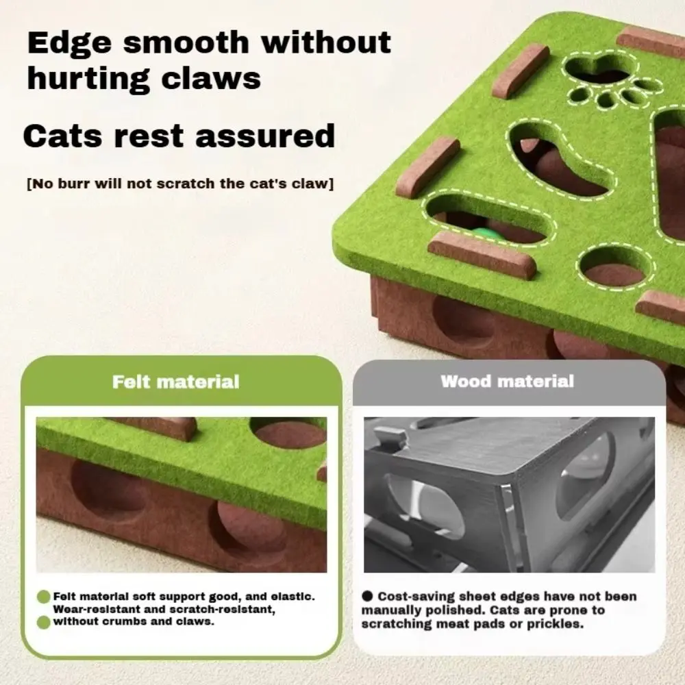 New with Ball Cat Scratching Posts Felt Compact Size Cat Exercise Toy DIY Cat Puzzle Box Indoor