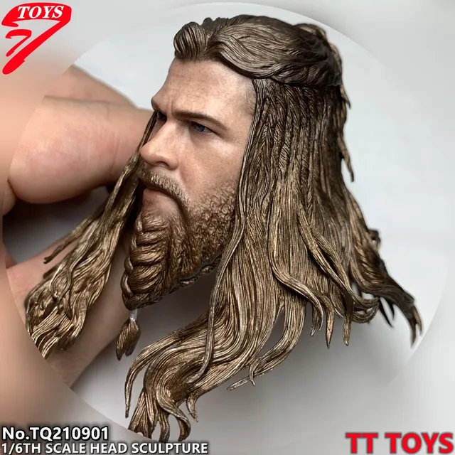 1/6 TTTOYS Male Superhero Thor Chris Hemsworth Thor Head Sculpture Carving Long  Hair Beard for 12'' TBLeague Phicen Body - AliExpress