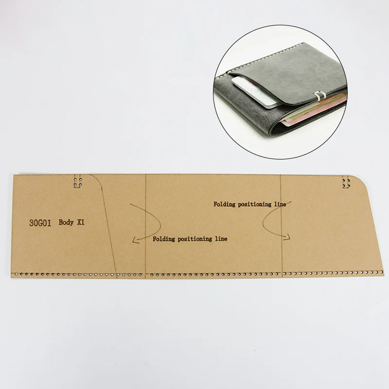NUBECOM Wallet Card Bag, Handmade Paper Stencil, Leather Template, DIY Leathercraft Tool, Practical Leather Pattern Supplies