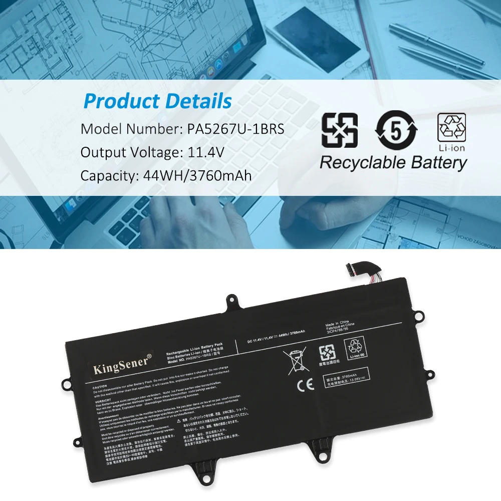 Kingsener-bateria do Portátil para Toshiba Portege 11.4v 44wh Pa5267u1brs X20w X20w-d X20w-d-10e X20w-d-10q X20w-d-10r Series Pa5267u - Imagem 6