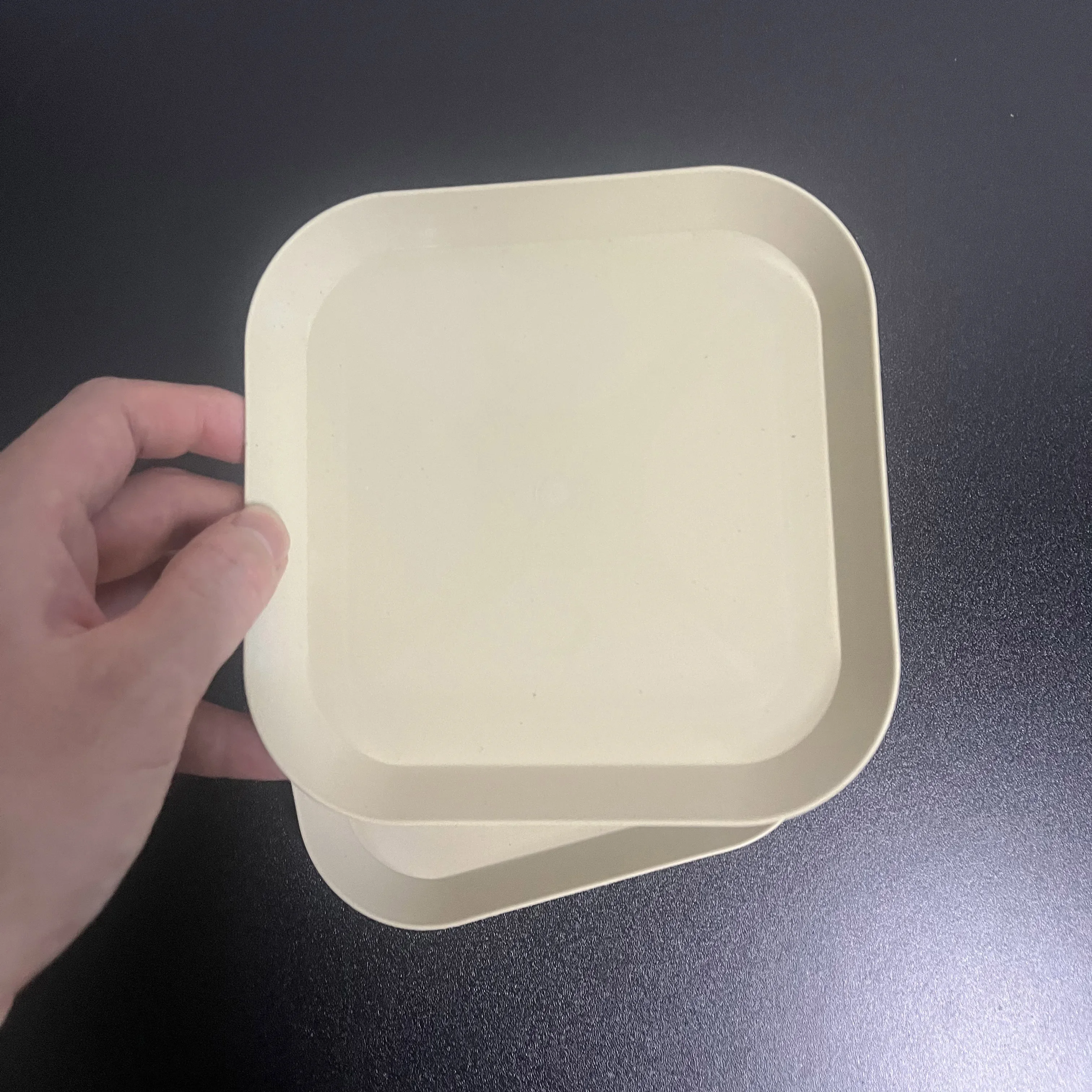 foredawn 9Pieces Dessert Plate Pure Natural Wheat Square Snack Straw Bowl Sauce Seasoning Dish Degradable ECO-friendly Tableware