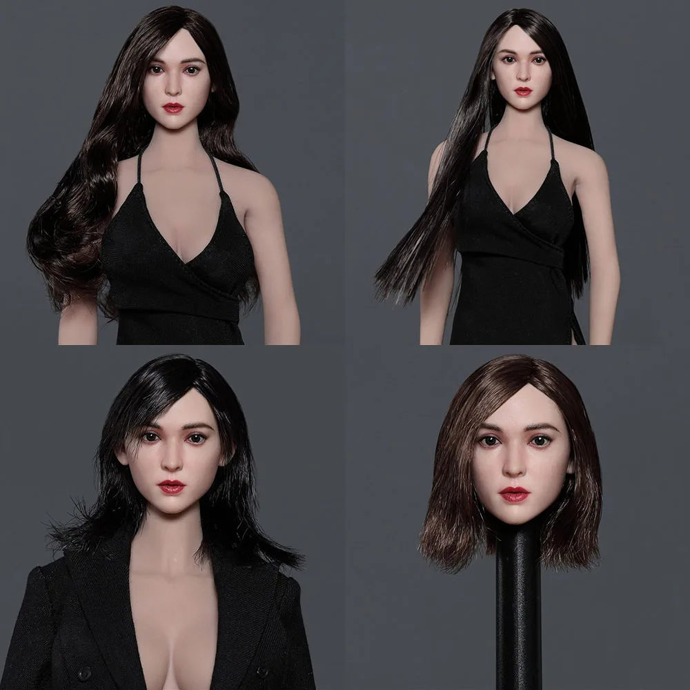 

GACTOYS GC046 1/6 Asian Beauty Head Sculpt Hair Transplant Head Carving Fit 12'' Female Soldier Action Figure Body