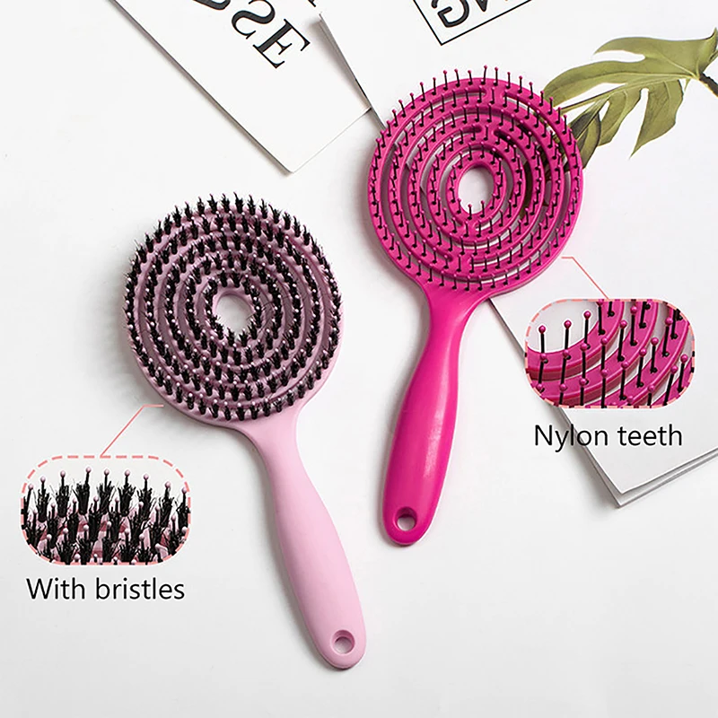 

Round Mosquito-Repellent Incense Comb Relaxing Massage Comb Portable Hair Brush Head Comb Scalp Massage Brush Wet Wavy Bundle