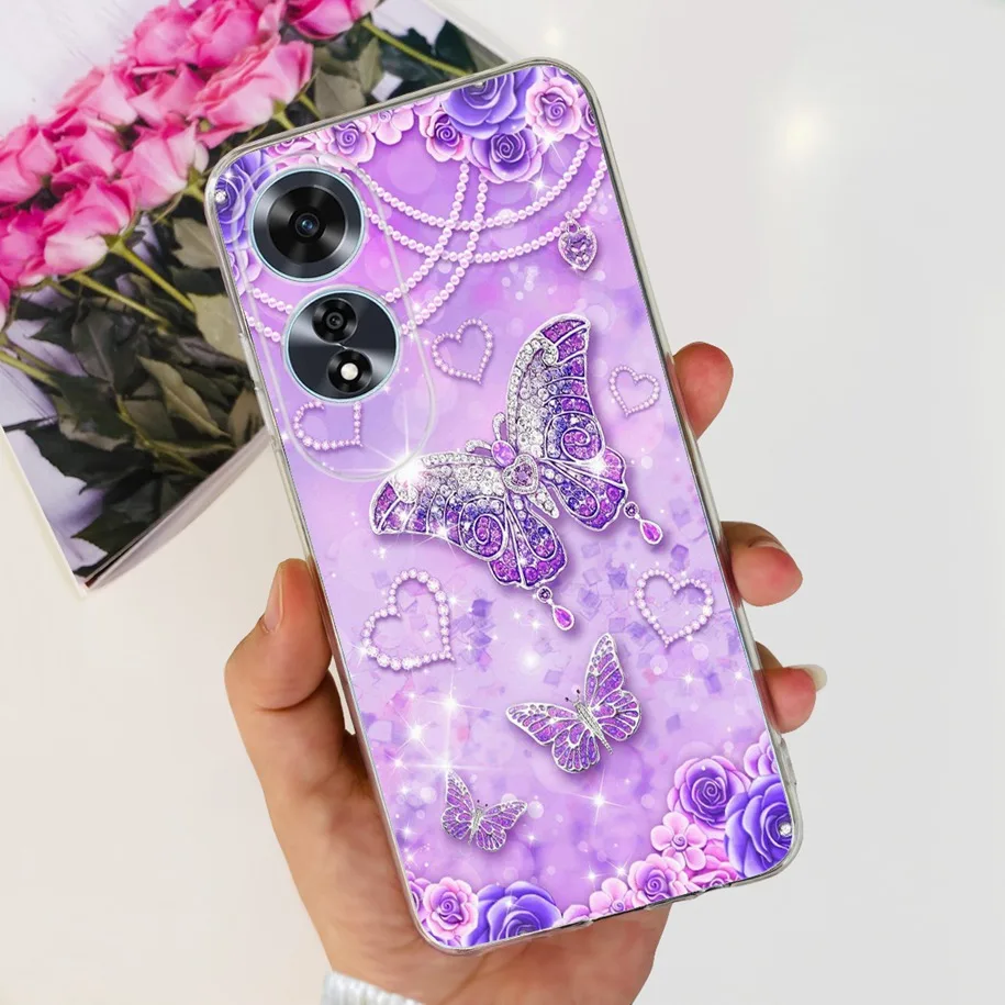 2024 New Stylish Flower Transparent Soft Silicone Slim Back Cover